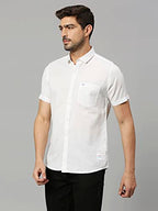 Thomas Scott Mens Half Sleeves Slim Fit Solid Casual Shirt