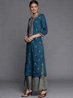 Varanga Thread Embroidered Kurta With Sharara And Ombre Shade Dupatta