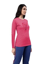 Lyra WomenS Cotton Printed Round Neck Full Sleeves T-Shirt