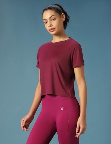 PUMPD Womens Crop Top - Regular fit T-Shirt | Half Sleeve | Activewear for Workout, Casual Wear & Everyday