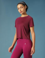 PUMPD Womens Crop Top - Regular fit T-Shirt | Half Sleeve | Activewear for Workout, Casual Wear & Everyday