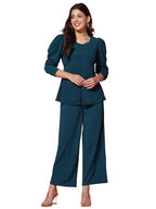 GRECIILOOKS Womens A-Line Lycra Regular Fit Co-Ord Set (Turquoise, XX-Large)