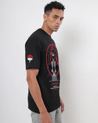 Bewakoof Official Naruto Merchandise Itachi Uchiha Mens Graphic Printed Oversized Fit Half Sleeve Round Neck Cotton Jersey T-Sh