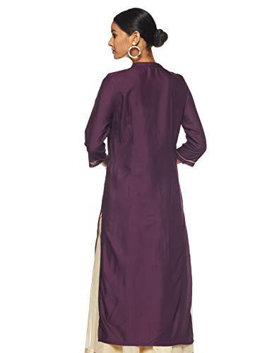 Aurelia Womens Mandarin Collar Embellished Kurta