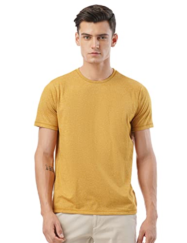FYLTR Mens Solid Regular Fit T-Shirt (FYLSS23MTS-010_Yolo Yellow L)