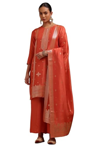 Soch Women Brocade Ethnic Motifs Suit Set with Thread Work