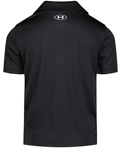 Under Armour Boys' Short Sleeve Ua Match Polo Collared Shirt, Chest Logo, Soft & Comfortable, Black-Core, 2T