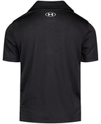 Under Armour Boys' Short Sleeve Ua Match Polo Collared Shirt, Chest Logo, Soft & Comfortable, Black-Core, 2T