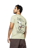 Bewakoof X Official Peanuts Merchandise MenS Move On Graphic Print 100% Cotton T-Shirt - Regular Fit, Round Neck, Half Sleeves 