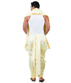 PRAKASAM COTTON Mens Silk  Panjakejam Dhoti & Towel Set with Pocket