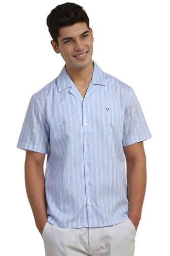 Allen Solly Men Relaxed Fit Striped Casual Short Sleeve Shirt