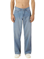 Thomas Scott Men Relaxed Fit Clean Look Light Fade Cotton Baggy Jeans (Light Blue, 30)