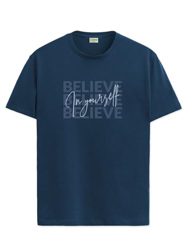 ADRO Men's Solid Regular Fit T-Shirt (RN24-INV-SB_Teal