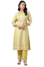 Soch Women Chanderi Floral Print Kurta Set with Cutdana