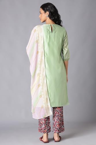 W For Woman Women'S Polyester Kurta, Slim Pant & Dupatta
