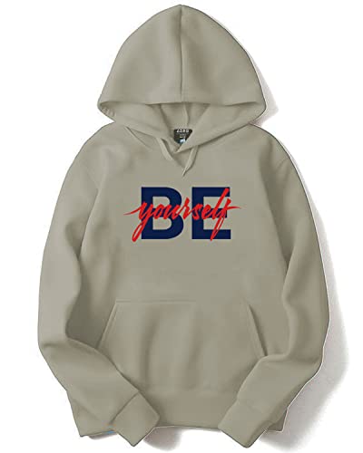 ADRO Men's Cotton Hooded Neck Hoodie (H20-M-BYO-CH_Beige_XL)