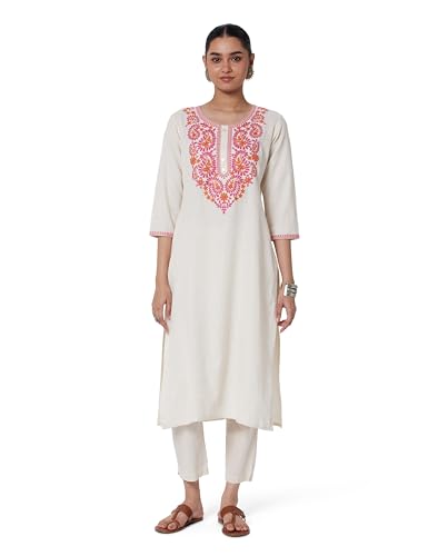 Soch Women Pure Cotton Embroidered Kurta with Thread Work