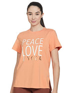 Enamor Athleisure Womens Short Sleeve Crew Neck Relaxed Fit Antimicrobial 4 Way Stretch Breathable Cotton Tee - A301(A301-Salmo