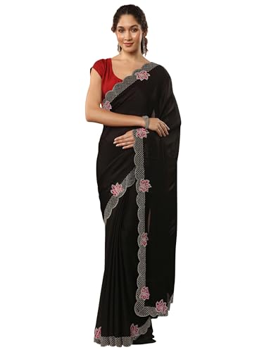 Libas Solid Chiffon Saree For Women (94131P)