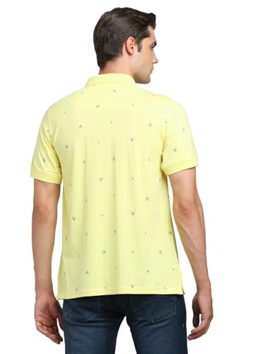 Turtle Men Knitted Slim Fit Lime Yellow Polo T-Shirt