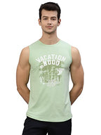 Rigo Stylish Cotton Printed Vest For Men | Round Neck, Slim Fit, Sleeveless T-Shirt Vest For Men | Casual Innerwear Sando For Me