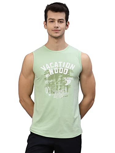 Rigo Stylish Cotton Printed Vest For Men | Round Neck, Slim Fit, Sleeveless T-Shirt Vest For Men | Casual Innerwear Sando For Me