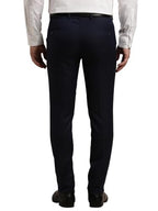 Turtle Men Poly Viscose Ultra Slim Fit Navy Formal Trouser