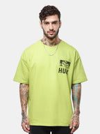 The Souled Store Official Hulk: The Incredible Men Oversized T-Shirts Green