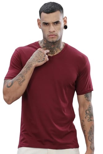 ADRO V-Neck T Shirt for Men, 100% Cotton Vneck Tshirt is Ideal for Casual wear, Workouts and Loungewear, Adding a Stylish Touch.