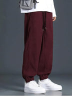 Greciilooks MenS Lycra Cargo Track Pants  Loose Fit Joggers For Men | Korean Style Travel & Lounge Wear With Pockets Maroon