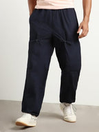 Nobero MenS Loose Sweatpants (1M-Bwjg-R0135_Navy Blue