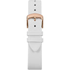 Timex Women's Crystal Opulence 38mm Dress Watch - Rose Gold-Tone Case White DIal with White Genuine Leather Strap