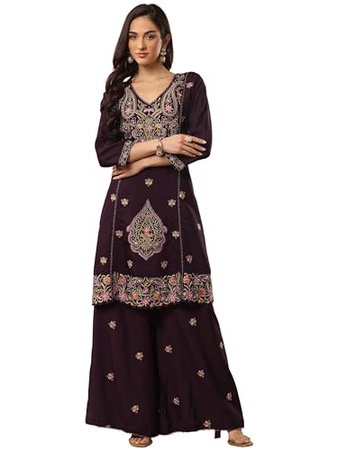 Libas Embroidered Silk Blend Co-Ords Set For Women (49901Xxl)