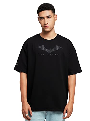 The Souled Store Official Batman: The Bat Sigil Men Oversized T-Shirts Black
