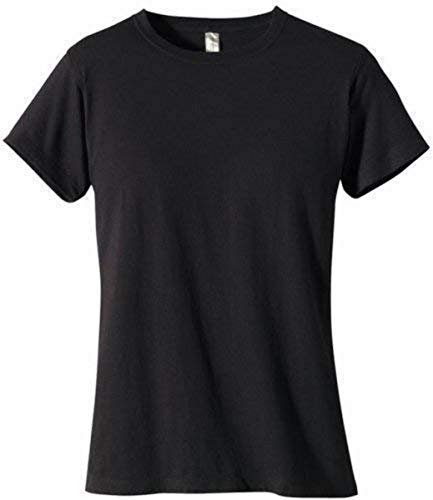 Ladies 44 oz 100% Organic cotton classic Short-Sleeve T-Shirt - BLAcK - S(D0102H7ZQ12)