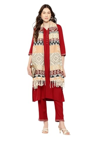 Aarika Womens Winter Wear Cream-Grey Colour Diamond Woolen Shawl-(Free-Size)-(Swl-W-As-108-Cream-Grey-Free-Size)