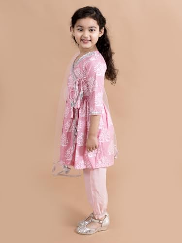 Pspeaches Girls Cotton Kurta & Palazzo (Ks-Khaddi Pink-T-12-14_Pink