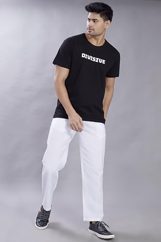 Divisive MenS Relaxed Fit Front Pleated Cotton Linen Trousers