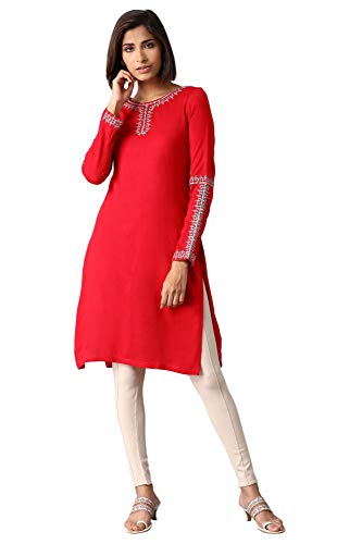 W For Woman Women'S Acrylic Regular Kurta (20Now14694-C4367_Pink_8)