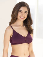 Clovia Women s Cotton Non Padded Wire Free T-Shirt Bra Purple