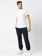 Thomas Scott MenS Solid Regular Fit Trouser Navy