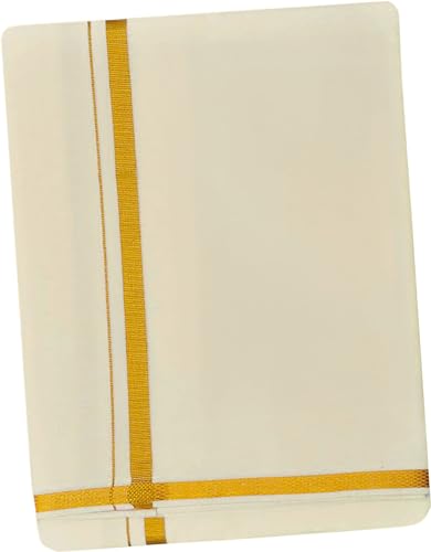 PRAKASAM COTTON - Jari Border Cotton Blended Dhoti For mens