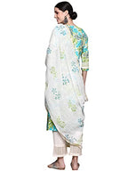 Ishin Women'S Purple Embellished A-Line Kurta Set With Trouser