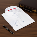 Troy Button-Up Shirt With Contrast Details // White // Contemporary Fit (Regular)