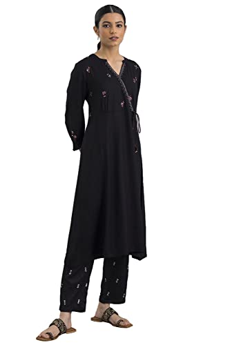 W For Woman Women'S Rayon Solid Regular Fashion Vest (22Juf11531-920584_Black