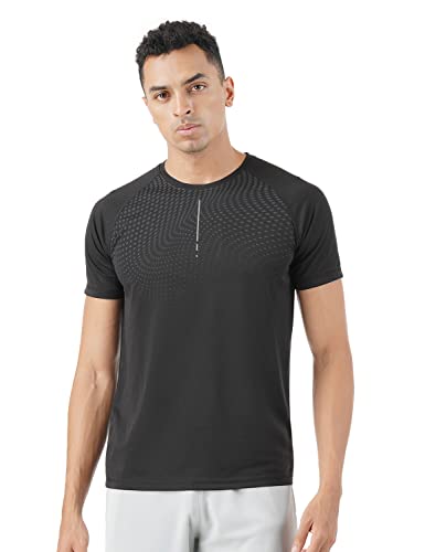 PUMPD Mens Solid Regular Fit T-Shirt (PUMSS23MTS-031_Whacky Black M)