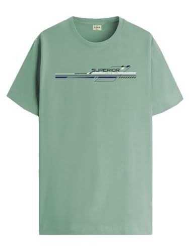 ADRO Mens Graphic Printed 100% Cotton T-Shirt - Regular Fit, Printed T-Shirts for Men (RN24-RAC-PT_Pista_M)