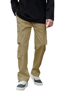 Tagdo MenS Regular Casual Pants (Baggy-Cargo-2032-Gold-34_Gold