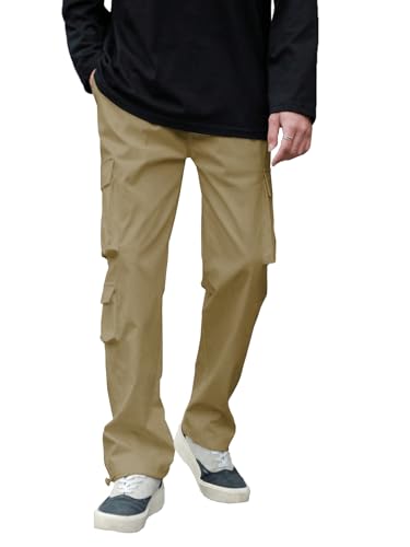 Tagdo MenS Regular Casual Pants (Baggy-Cargo-2032-Gold-34_Gold