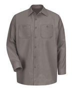 Red Kap Mens Industrial Work Shirt, Regular Fit, Long Sleeve, grey, 6X-Large